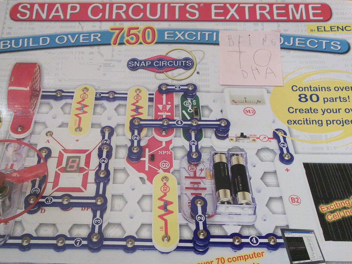 DHAhole's tweet photo. Sidestage wrote a note to remind himself to bring his #SnapCircuitsExtreme to the next @Dallas_Hackers https://t.co/lcS5CmmK1N