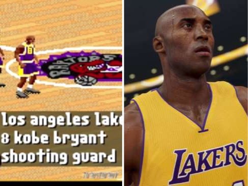 SidelineBlues's tweet photo. Kobe in his first video game in 1996, and 20 years later Kobe in 2k16 😳 https://t.co/pyBsKRnyIy