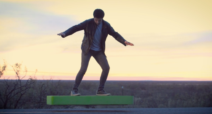 TechCrunch's tweet photo. This $19,000 hoverboard will let you ride for five minutes at a time https://t.co/xvoQWFg3tl https://t.co/yJyIVyNTCt