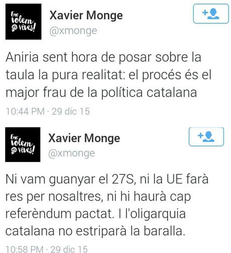 josepramonbosch's tweet photo. Els separatistes van veient la llum mica en mica. Xavier Monge,membre de les CUP,s´adona de l´engany prucesista https://t.co/sWk2gMF1EO