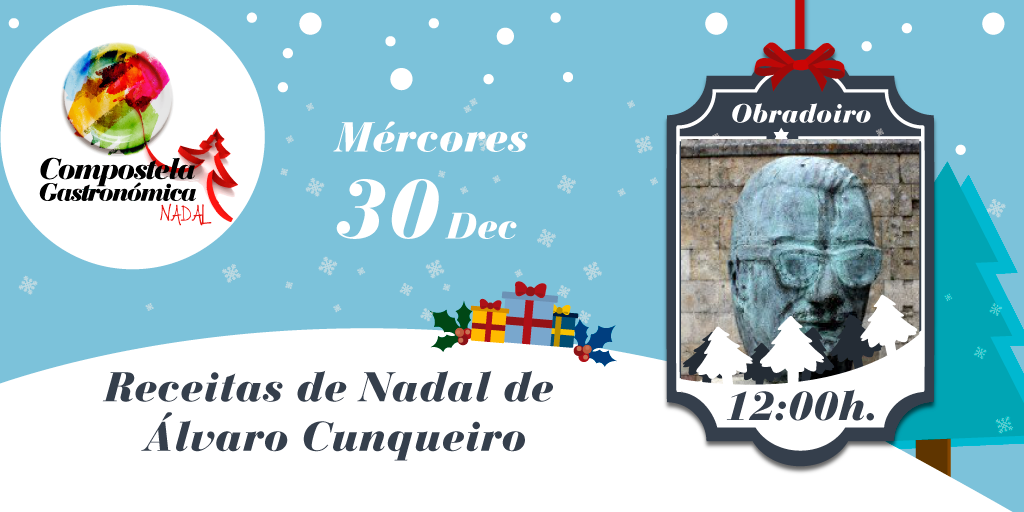 ComposGastro's tweet photo. 🔔  En 1 hora comeza Receitas de Nadal de Álvaro Cunqueiro con @SoleFelloza e @albertolareo  https://t.co/b93uQmnazy https://t.co/f2FnDeedVo