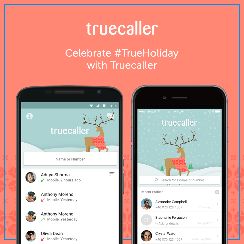 Truecaller's tweet photo. Did you know it can snow inside your Truecaller app? Just type in #TrueHoliday in your Android, iPhone, or WP 10! https://t.co/WNysJpMZcO