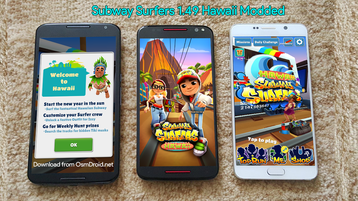 OsmDroid on X: Subway Surfers 1.49.1 apk Modded Hack Hawaii Cheat  Unlimited Keys Coins Unlocked Characters    / X