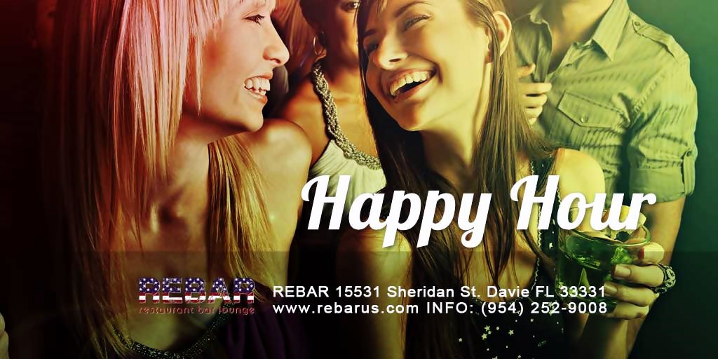 EVERY DAY #HappyHour from 5-8PM With 30% Off Apps &amp; 2x1 in Martinis and Fat Tuesday Drinks! #ReBarVibes #DavieFl