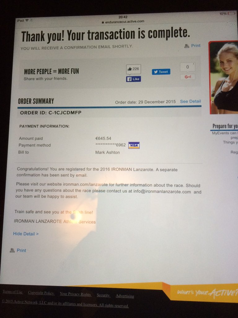 MarkAsho1234's tweet photo. Ooooops signed up for lanzarote  ironman in 5 months....... https://t.co/GbE3u39zQM