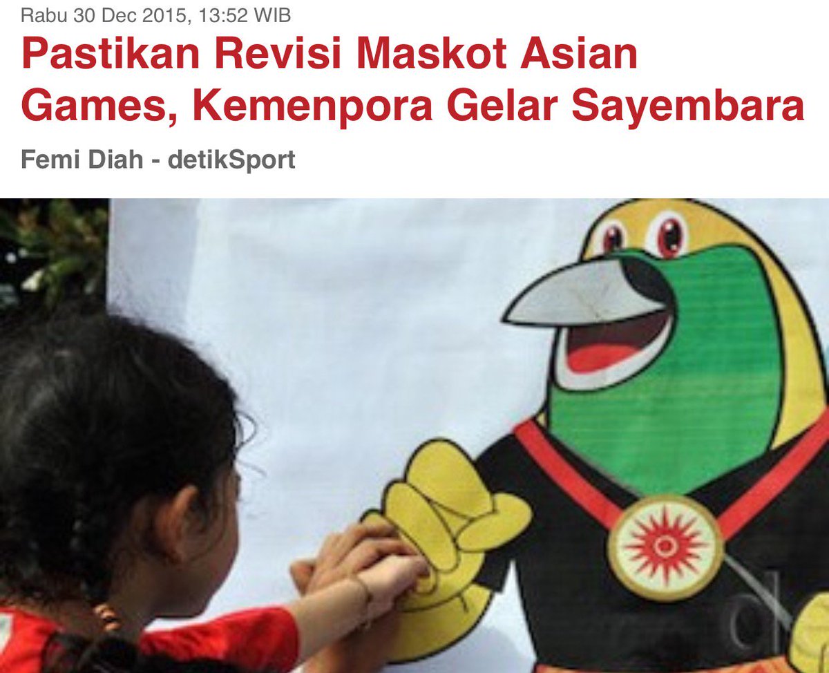 infotogua's tweet photo. wa kayak togua yha 

RT @jokoanwar: Yuk ikut sayembara desain maskot Asian Games. https://t.co/qjbcOZZQnm 

https://t.co/chWmuGzzea