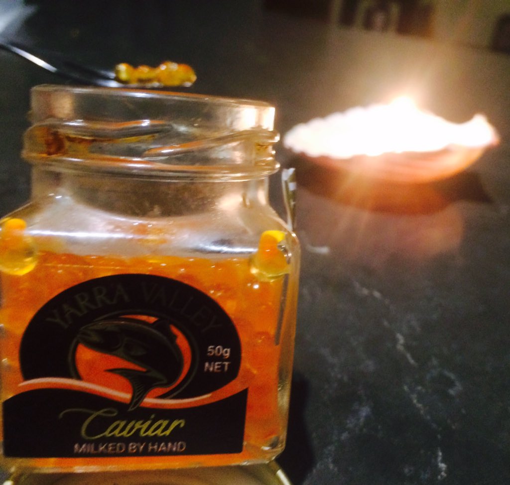 <a href="/YarValleyCaviar/">Yarra Valley Caviar</a> Caviar over candlelit scallop.  A Christmas tradition, but the best pearls we have found.  Cheers!