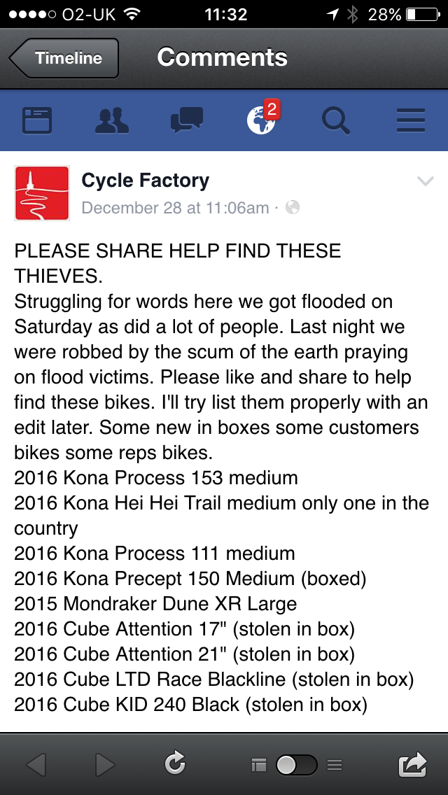 theJeremyVine's tweet photo. As promised @BBCRadio2, the list of cycles stolen from flood-hit @Cyclefactoryuk in Todmorden 

*LET’S FIND THEM!* https://t.co/RHFHkRKoP0