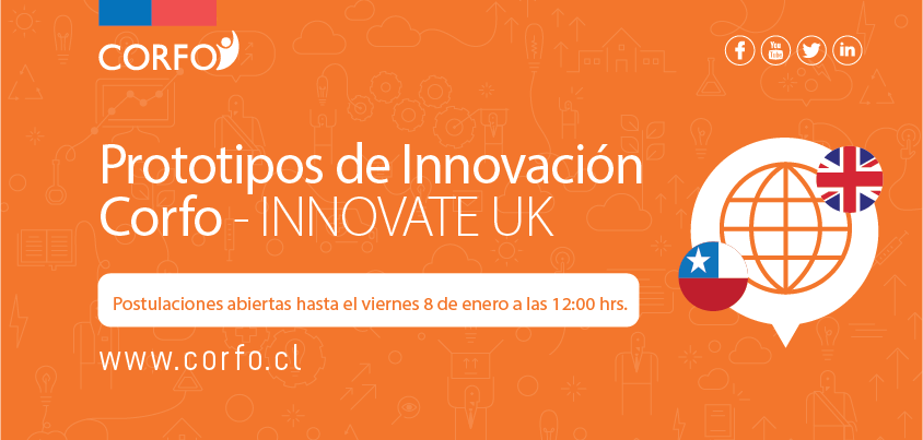 Corfo's tweet photo. Últimos días para postular tu proyecto a línea Prototipos de Innovación #Corfo - @innovateuk https://t.co/HFw15ArxVJ https://t.co/KvoxT508vi