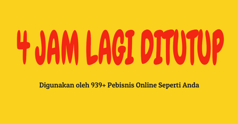 Hanya tinggal hitungan jam

Penjualan Facebuilder Ditutup.
Ada 17 Bonus istimewa disini => bit.ly/FACE-BUILDER