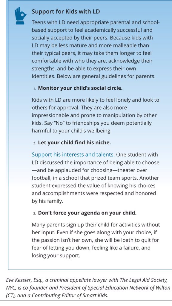 smartkidswld's tweet image. Parenting teens w/#LD? Some ways to help:be aware of who they hang with; support their passion; listen! #highschool