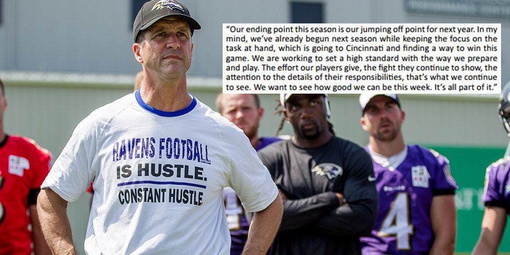 Ravens's tweet photo. Harbaugh: “Our ending point this season is our jumping off point for next year." https://t.co/xeMIsHzXZ2