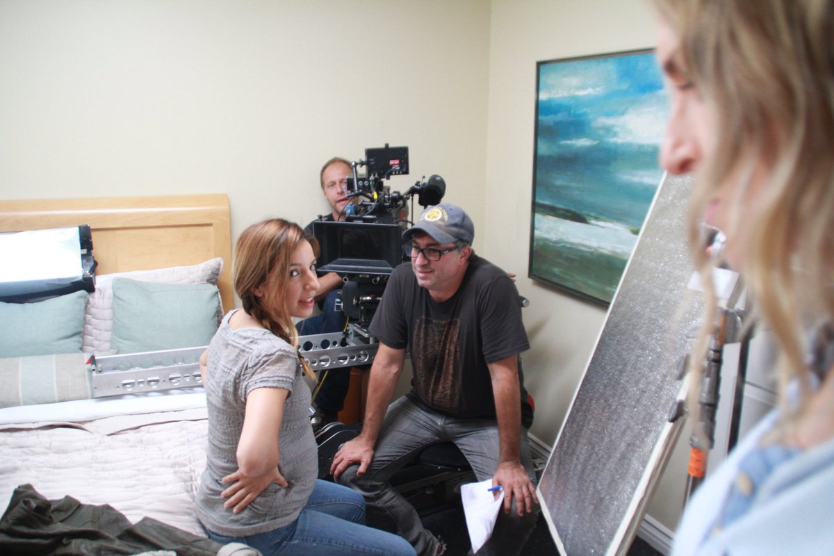 MarriedYoungTM's tweet photo. Shooting hotel scene with #VanessaLengies #EverCarradine and #DanielKaufman #MarriedYoungTM #cast #makingamovie #bts https://t.co/trw9QaBsuv