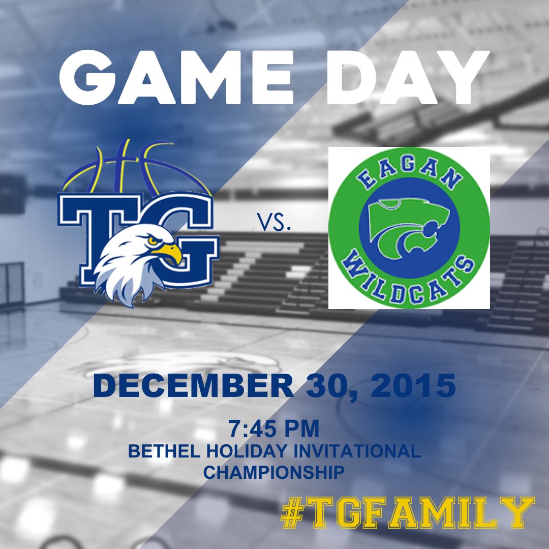 TGEaglesNest's tweet photo. . @BUHolidayHoops championship tonight! Need a rowdier @TGbball6thman against a tough @EaganBoysHoops team #TGfamily https://t.co/32pC6BvLZo