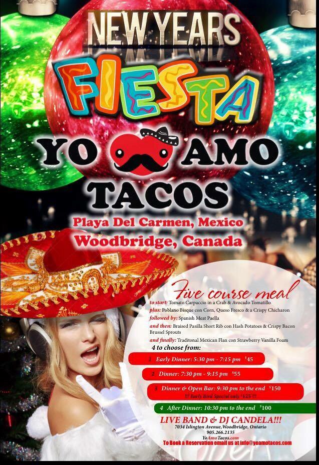 candelaindamix's tweet photo. Celebrate New Years with us @YoAmoTacos 5 course meal with open bar we also have a live band music by yours truly https://t.co/S2MonikUX8