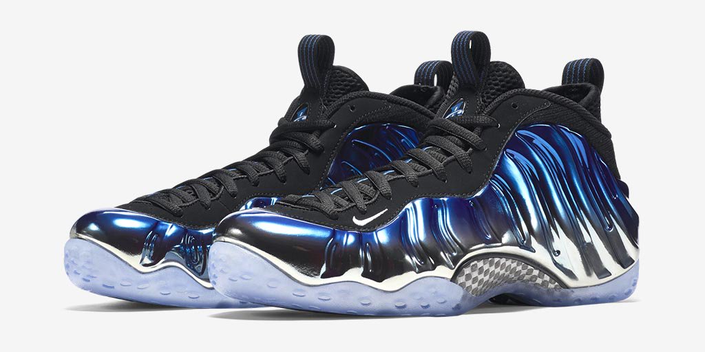 nike foamposite one blue mirror