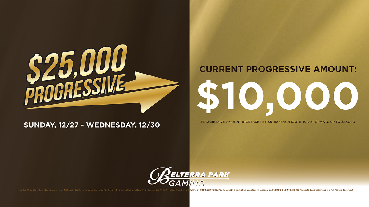 We had a big winner last night in our progressive drawing! Tonight's progressive jackpot is at $10k. See you at 6p!