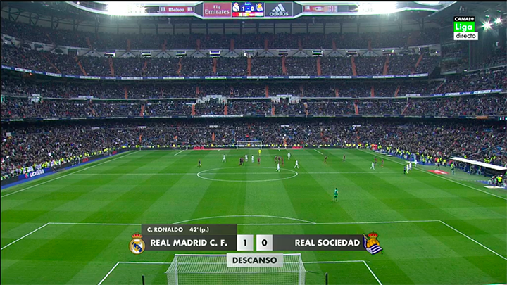 MPlusDeportes's tweet photo. Descanso en el Bernabéu... con un protagonista que no juega al fútbol.
#LaÚltimaJornadaDelAño https://t.co/hCXhrGdif3