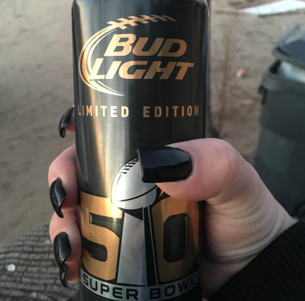 DrinkQualityMA's tweet photo. Nails as fierce as the beer itself! @budlight #NFLSponsor #50thAnniversary #football #beer https://t.co/pfYg0bOKzC