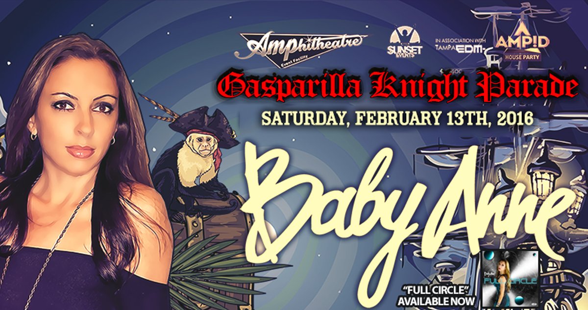 sunsetevents's tweet photo. We're bringing @BadBabyAnne back to the Tampa Bay Area 2/13 for the #Gasparilla Knight Parade party at @Amp_Tampa! https://t.co/IYOoyYfeEW