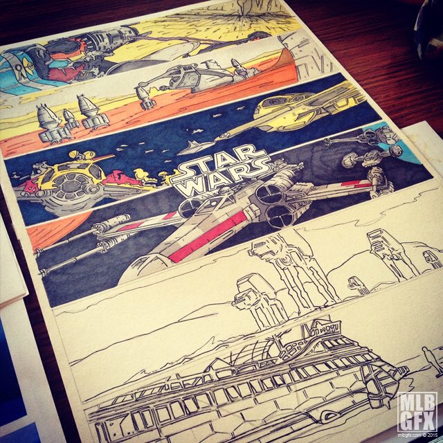 mlbgfx's tweet photo. Check out my @starwars wip artwork.!!
pencil, ink and pro-markers.
#theartistawakens #art #starwars    #starwarsart https://t.co/4OIQlbOmmy
