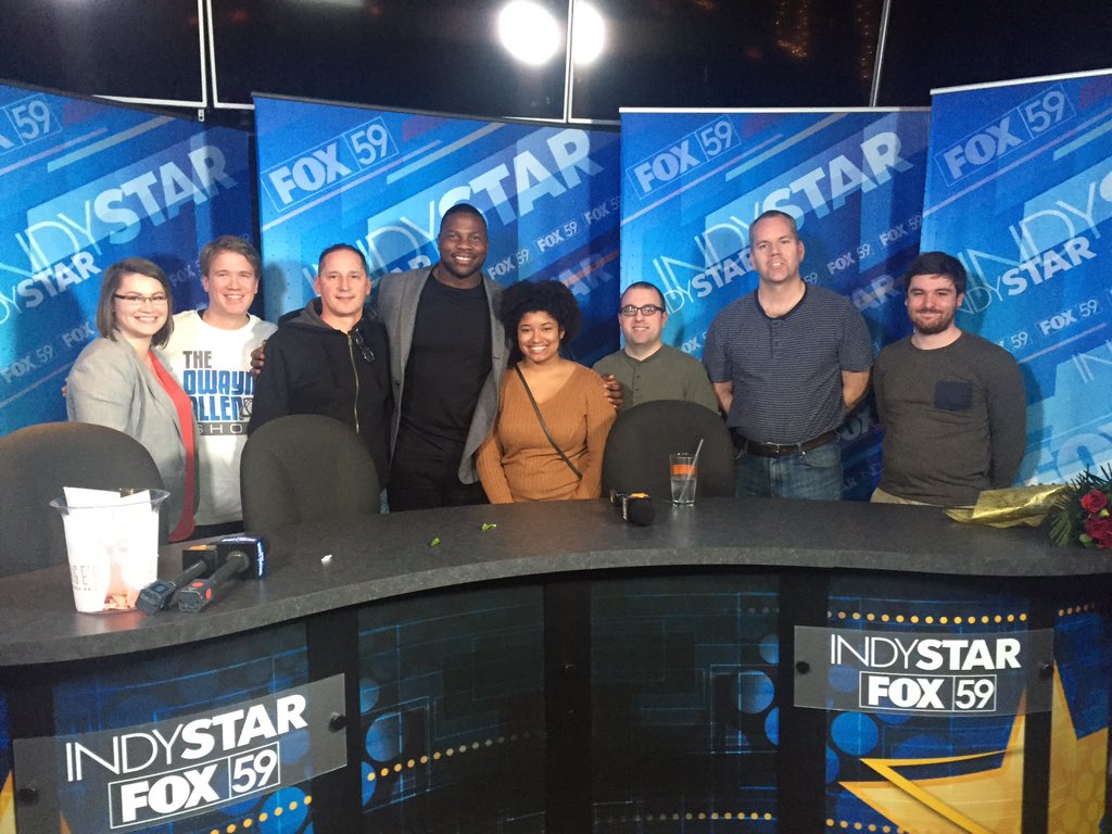 ClarkWade34's tweet photo. Thanks to @Dallen83 for a great #DwayneAllenShow season from the #indystar #fox59 production crew. #colts https://t.co/hog739AEYn