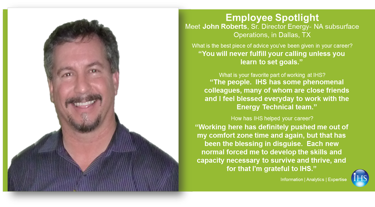 IHSMarkit4jobs's tweet photo. IHS #EmployeeSpotlight- Meet John Roberts in #Dallas TX. He received 25yrs IHS Service Award! #WeAreIHS #Work4IHS https://t.co/3sUw7jKOeR