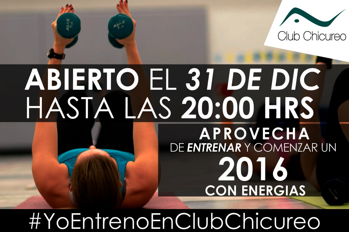 Club_Chicureo's tweet photo. Aprovecha el 31 de Dic, tenemos abierto hasta las 20:00 hrs, Para que vengas y comiences un 2016 lleno de ENERGIAS https://t.co/ggMhgY1OXd