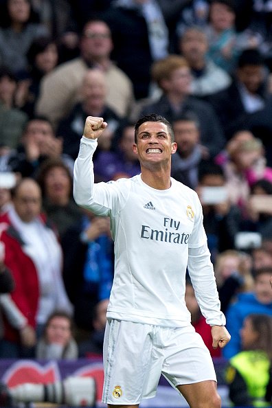 ChampionsLeague's tweet photo. Real Madrid 3-1 Real Sociedad. Two goals for Cristiano Ronaldo... he finishes 2015 with 57 goals in 57 matches! https://t.co/lLQIiZND7H
