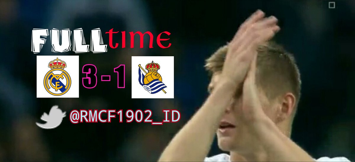 Full Time: <a href="/RealMadrid/">Real Madrid C.F.</a> 3-1 <a href="/RealSociedad/">Real Sociedad Fútbol</a> | CRISTIANO &amp; Vazquez.