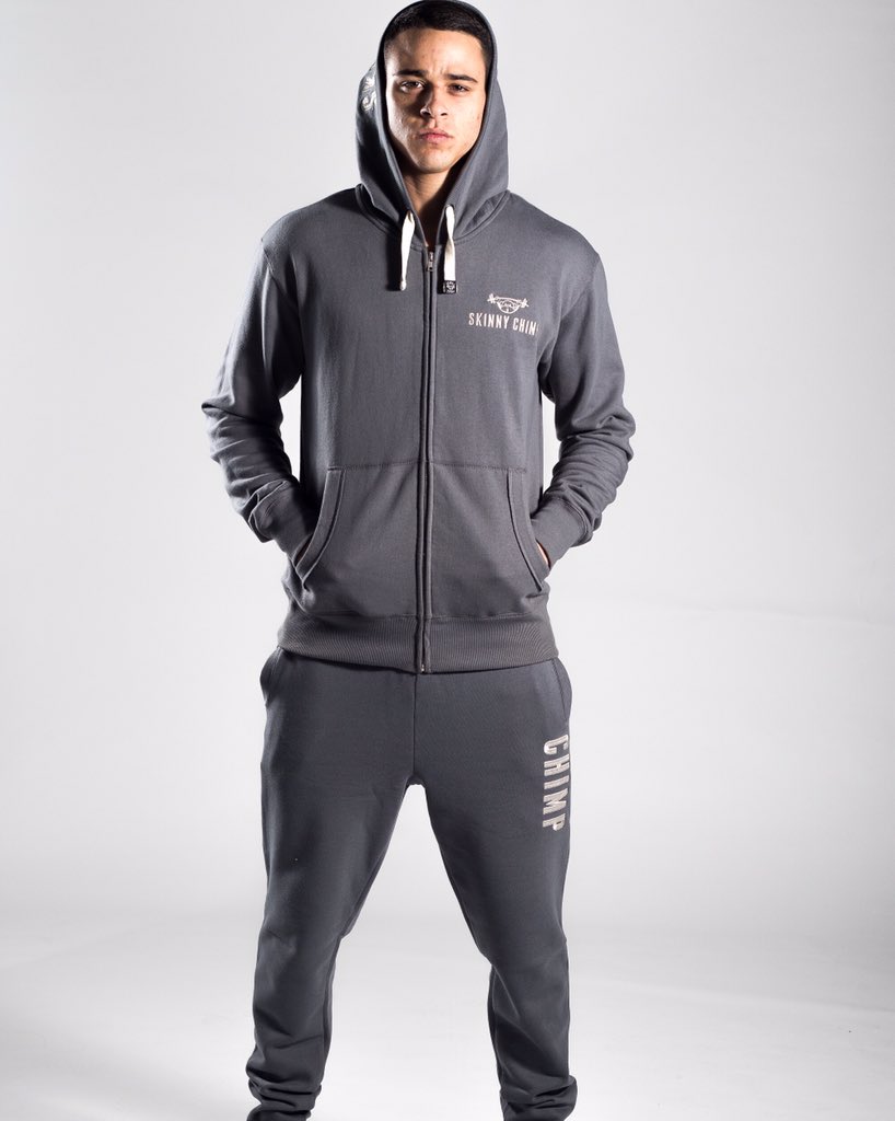 SkinnyChimp's tweet photo. Grey steel joggers and matching hoodie available NOW and also in black 🐒🐒🐒 https://t.co/lcA3S4mm9b