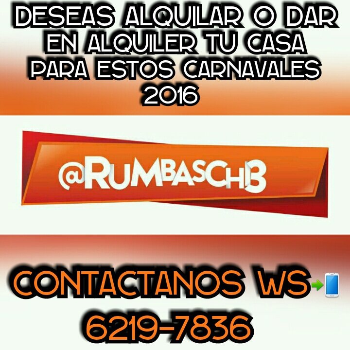 <a href="/PANAMAPUNTOCOM/">Jayden 😈</a> ALQUILAMOS CASAS PARA #CARNAVALES2016 #PANAMA🌞🎉🙌💣
-
#CHITRE <a href="/LAVILLALS/">LaVillaLS</a> <a href="/LASTABLASPMA/">Las Tablas Panamá</a> WS 62197836
-