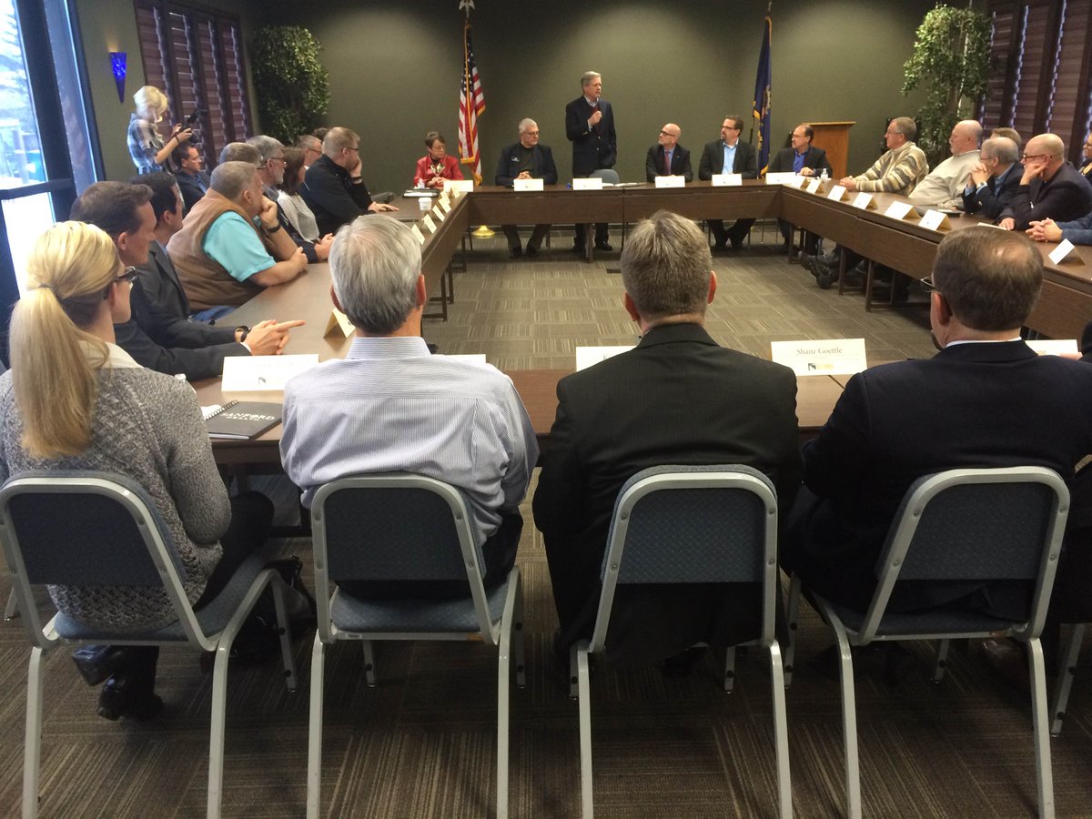 KFYRTV's tweet photo. .@SenJohnHoeven is addressing the @bismanchamber about legislation passed in D.C. during 2015. https://t.co/QJ0YshzxvI