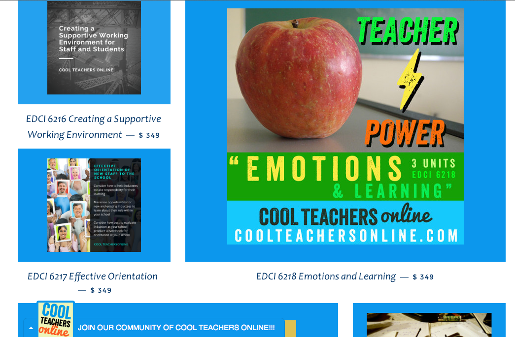 cooleducators's tweet image. Check out all of our neat courses for cool teachers! join.coolteachersonline.com/collections/ou…  #teacherssalaries #continuingeducation