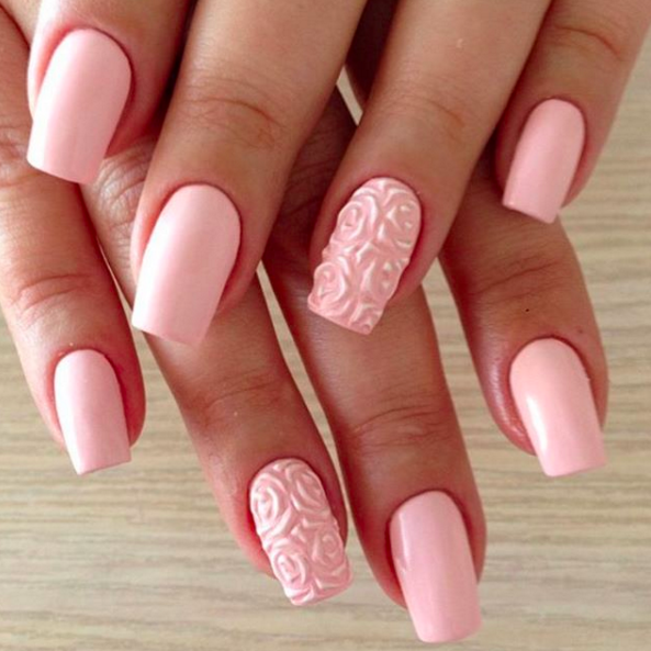 magnetlook's tweet photo. Rose inspired pink nails 💕 elegant 💕 #notd #nailinspo #fblogger https://t.co/RCH9ygNR5H