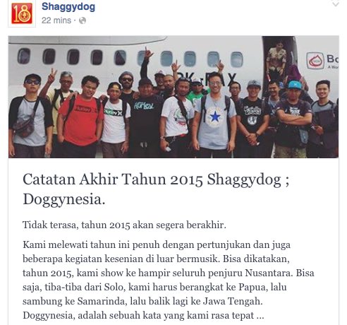 shaggydogjogja's tweet photo. Catatan Akhir Tahun 2015 Shaggydog ; Doggynesia. Selengkapnya di https://t.co/sp8l8tMKhP https://t.co/BfWK0qpakp