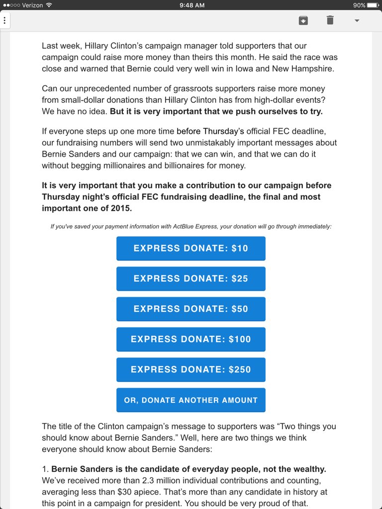 beauiful_moon's tweet photo. I just donated. Have you donated what you can before tomorrow's deadline? #FeelTheBern #PDXForBernie https://t.co/J7tWRSAYIz