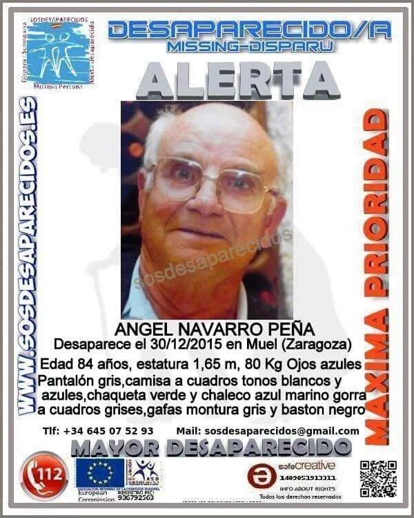 guardiacivil's tweet photo. #Colabora
Ángel es un #mayor que ha #desaparecido en #Zaragoza
Si le ves avísanos
☎062
☎112
Tu RT es importante https://t.co/GFcrPTSVAa