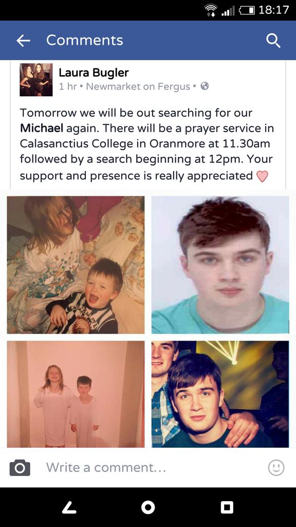 umackenzie's tweet photo. Search resumes at a later time tomorrow of 12pm with a prayer service before at 1130am #FindMichaelBugler https://t.co/GqZ8PonrE8