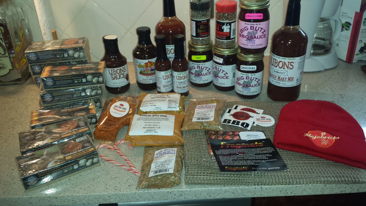 <a href="/BBQSanta/">Santa Coals</a> The Huge prize pack has arrived!  Thank you to all the sponsors!  Can't waitto tryit all! Practice time!