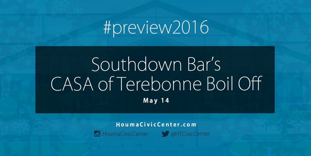 HoumaEvents's tweet image. #SAVETHEDATE: CASA of Terrebonne Boil Off, May 14.

bit.ly/HoumaCCEvents #preview2016 #Houma #events