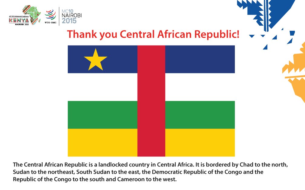 The Central African Republic top exports include rough wood &amp; diamonds. Thank you for the #NairobiDeclaration.