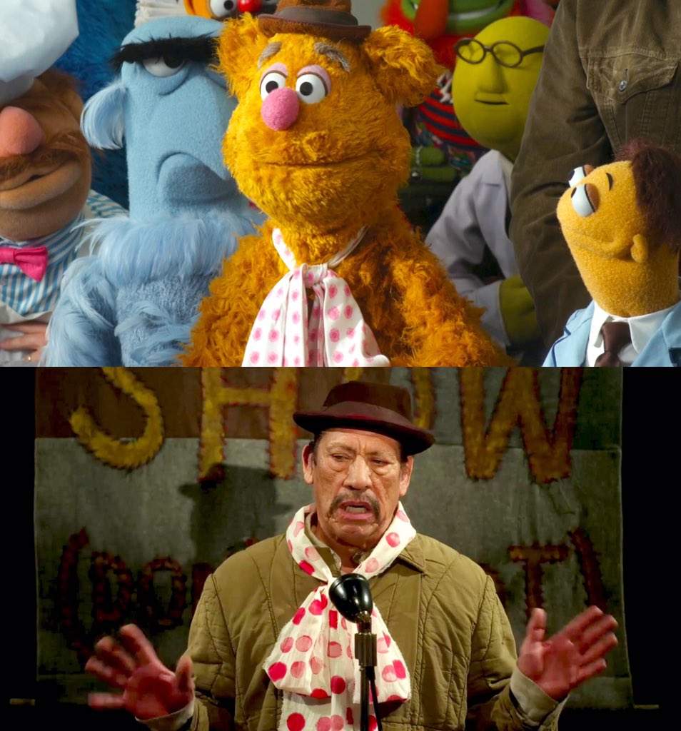 Who wore it better? @FozzieBear or #Machete? @TheMuppets Most Wanted https://t.co/SsQ939WsQg