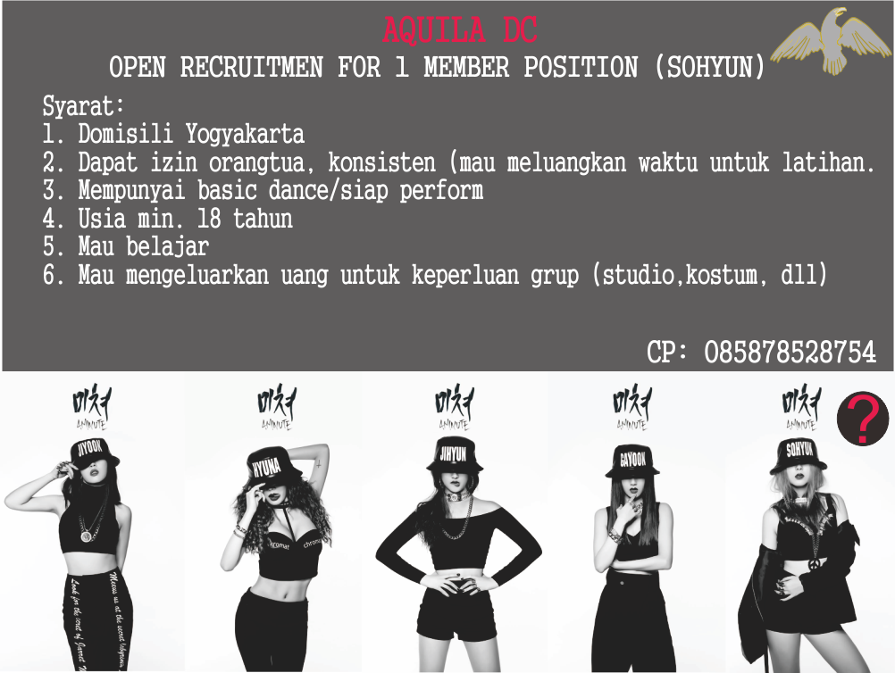[Help RT] Aquila DC Open Recruitment ! <a href="/Ucee_Official/">U-CEE FAMILY</a> @AOC_DC <a href="/Astritzz_SHINee/">TM_Noona</a> @accuracy_dc <a href="/S1C_DC/">SoulONECrew DC</a>