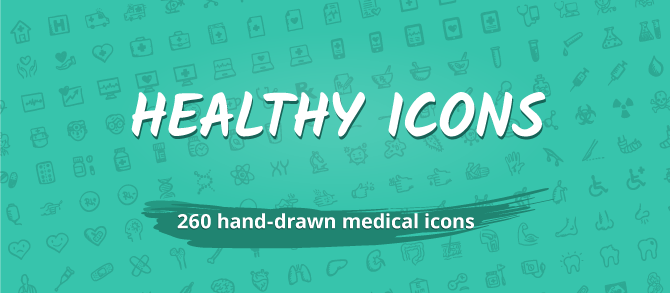 They are finally here. Healthy Icons — 260 hand-drawn medical icons: handdrawngoods.com/store/healthy-… Salud!