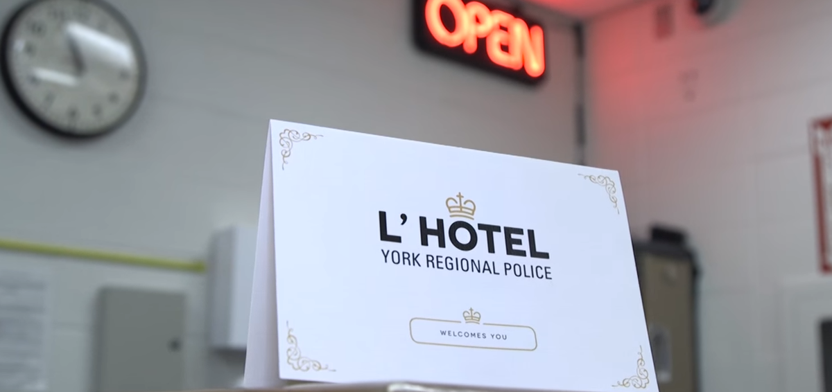 tedgbauer's tweet photo. Love This! @YRP invites impaired drivers to L'Hotel de York for "bottom level luxury"
 https://t.co/mbqoe29hoz https://t.co/MHg3cKsvkX