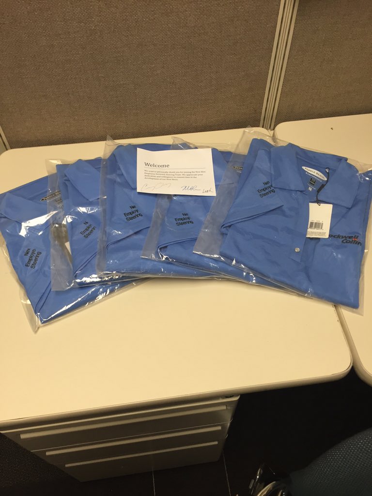 AvSoTalent's tweet photo. So proud to be apart for such a great company! Shirts & note from our exec-leader team @RockwellCollins #NHEN #ERG https://t.co/EUw38QyYEb