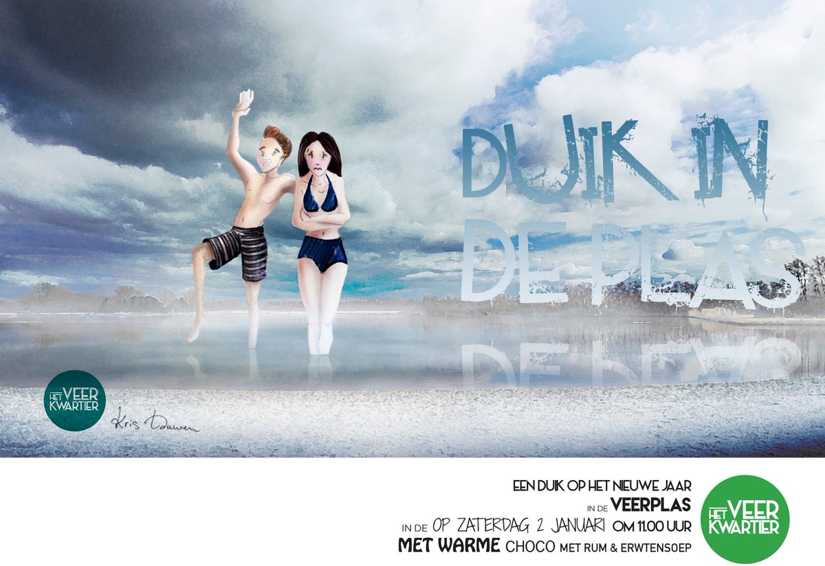 Kom zaterdag 2 januari #nieuwjaarsduiken in de #Veerplas om 11 uur.