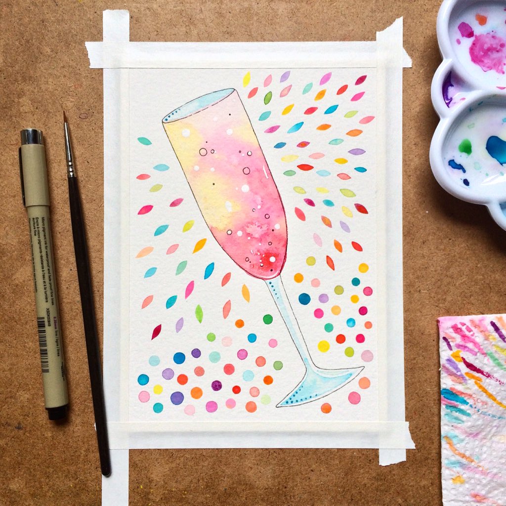 HOCNYC's tweet photo. New project in the works! 🍾
#HOCNYC #hoc #HouseOfCochrane #art #watercolour #giftwrap #greetingcard #design #inprog https://t.co/dSo5X5n19V