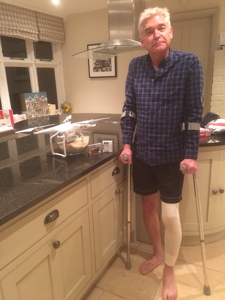 Schofe's tweet photo. When you fly your xmas drone pressie into a pond and twist your knee trying to get it out! (It's in rice beside me) https://t.co/6kj1iOVspD